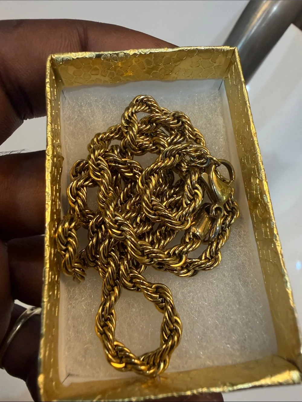 Gold Rope Chain Necklace - Classic Twist Link
